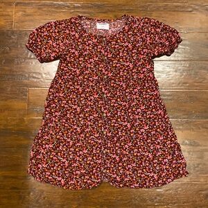 Old Navy Floral Short Sleeve Button Down Tiered Girls Dress Size L 10/12